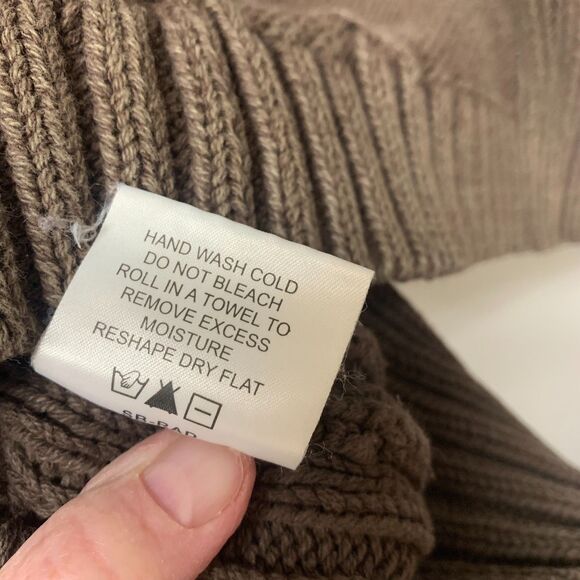 Woolrich Womens Fisherman Cable‎ Knit Sweater Chocolate Brown Large - Picture 7 of 11